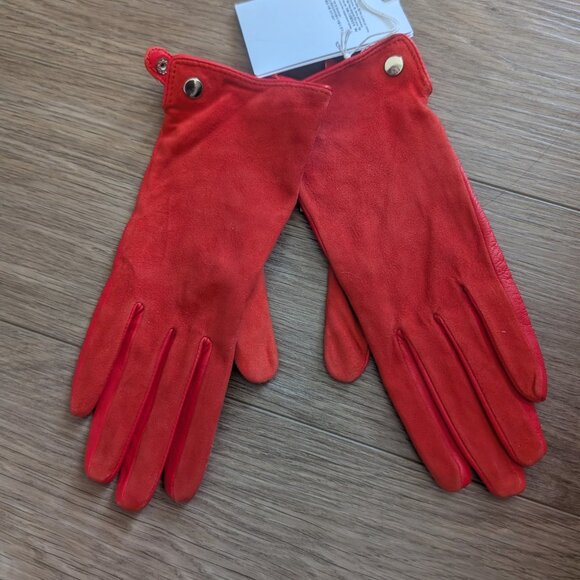 & OTHER STORIES | Suede Leather Gloves Red - Picture 6 of 9